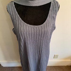 Ekouaer 2XL Grey Round Neck Sleeveless Beach Cover-Up